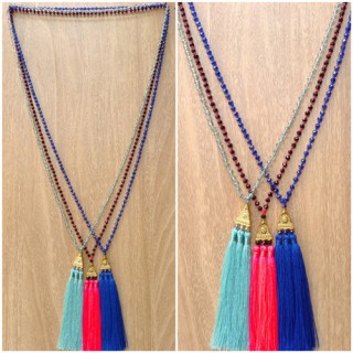 fashion necklace crystal beads tassels wholesale price free shipping